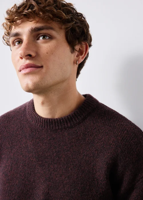 Burgundy Cosy Crew Neck Jumper - S Image 4