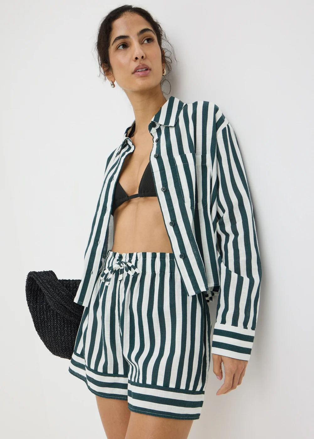 Green Stripe Beach Shirt - XS Image 1