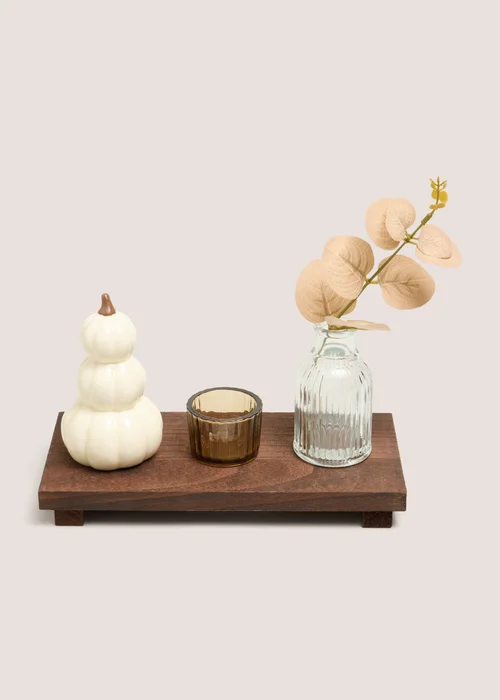 Cream Pumpkin Candle Holder Garden Image 1