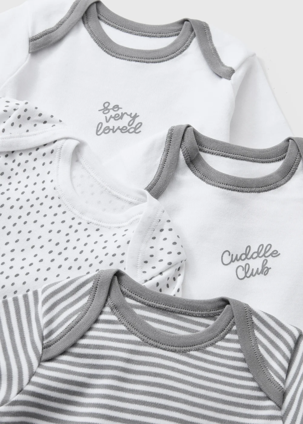 5 Pack Baby Grey Cuddle Club Long Sleeve Bodysuits (0-23mths) - First Size Image 2