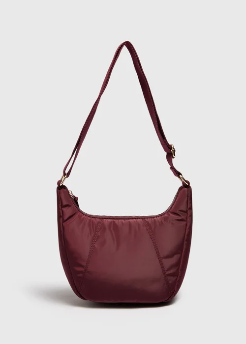 Burgundy Nylon Moon Crossbody Bag - One Size Image 2