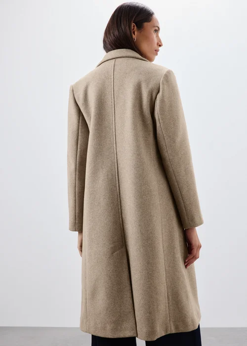 Taupe Double Breasted Smart Coat - 8 Image 2