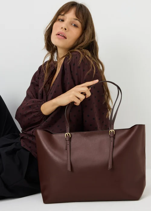 Burgundy Tote Bag - One Size Image 1
