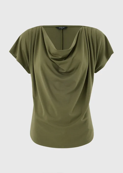 Khaki Cowl Angel Sleeve Top - 14 Image 3