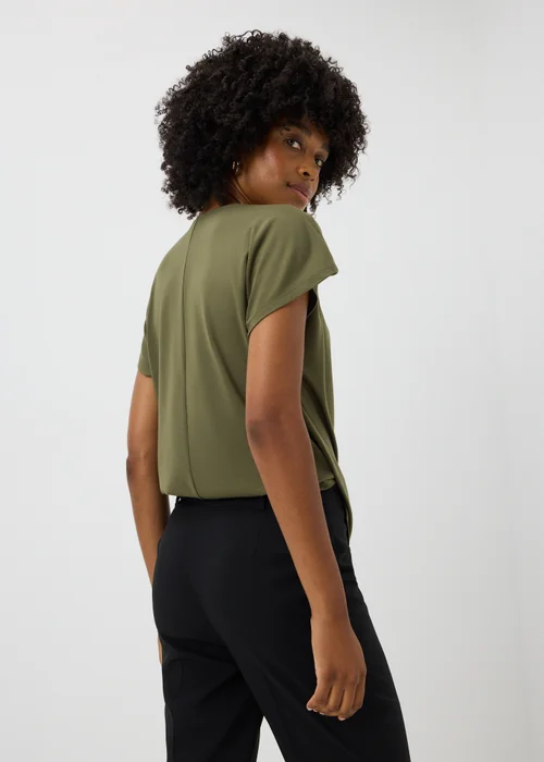 Khaki Cowl Angel Sleeve Top - 14 Image 2
