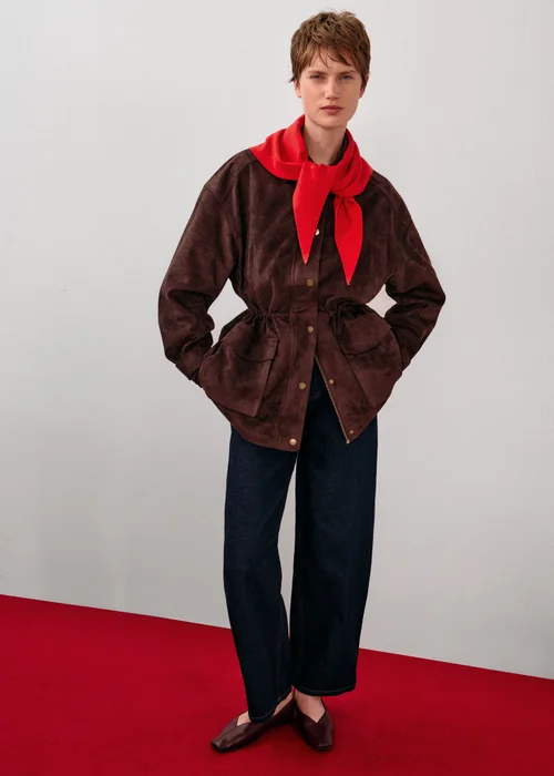 Chocolate Brown Faux Suedette Jacket - 8 Image 2