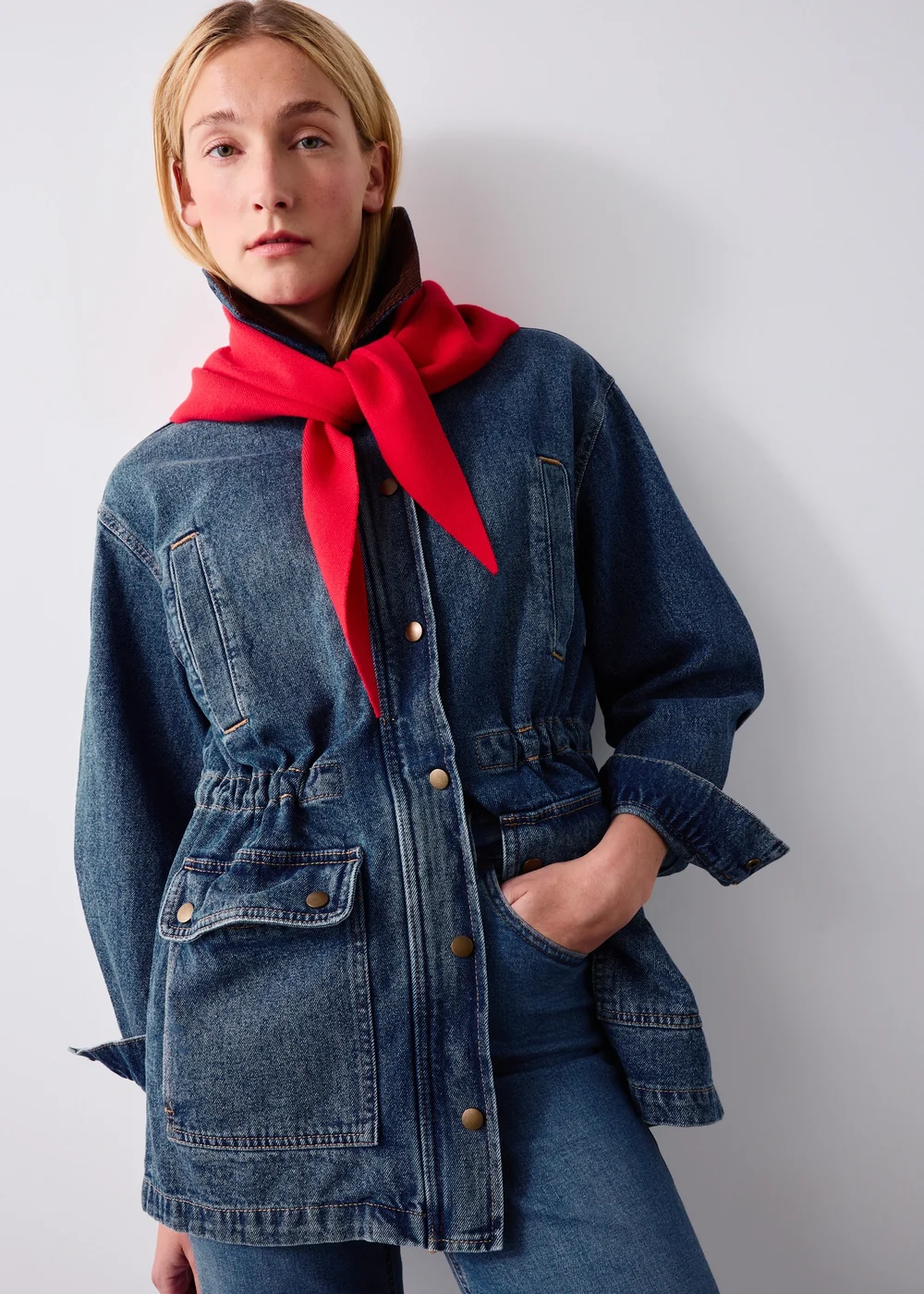 Denim Mid Wash Barn Jacket - 8 Image 1