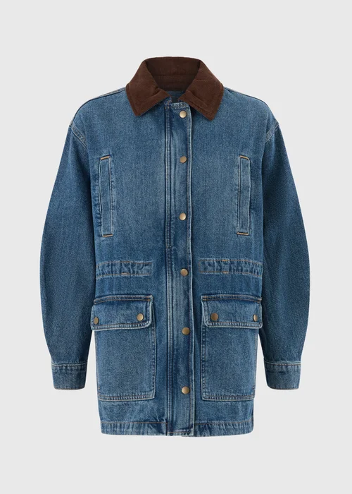 Denim Mid Wash Barn Jacket - 8 Image 4