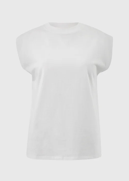White Shoulder Tuck Vest Top - L Image 2