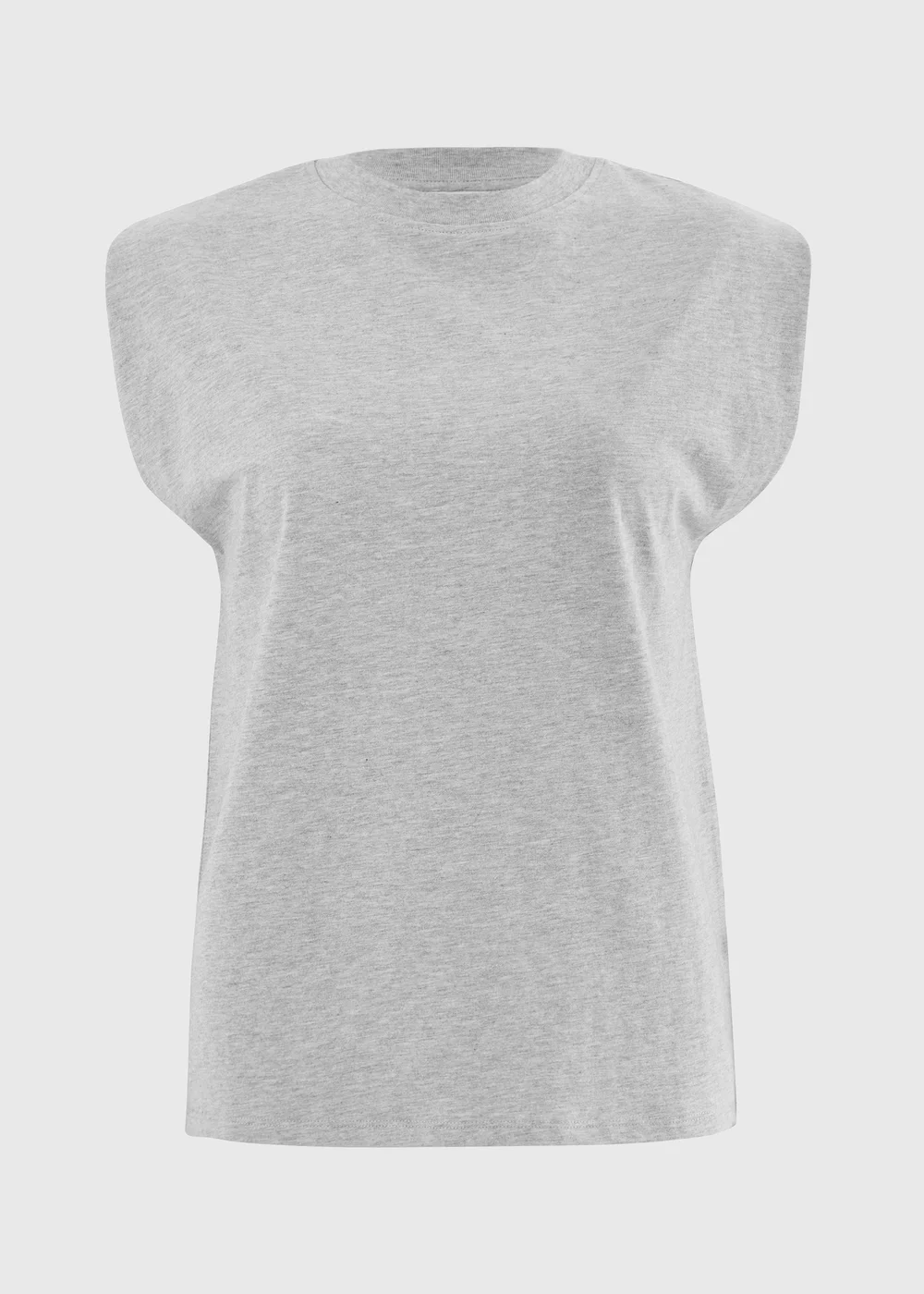 Grey Marl Shoulder Tuck T-Shirt - S Image 2