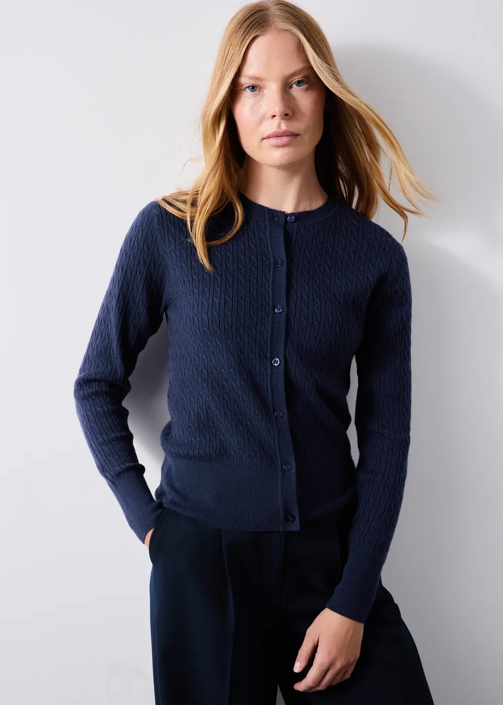Navy Babycable Cardigan - 8 Image 1