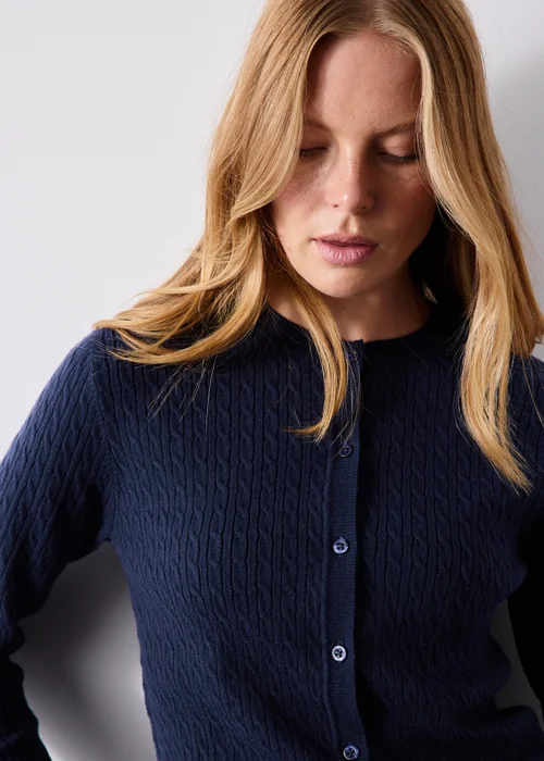 Navy Babycable Cardigan - 8 Image 3