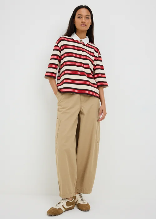 Cream Stripe Rugby Shirt - S Image 1