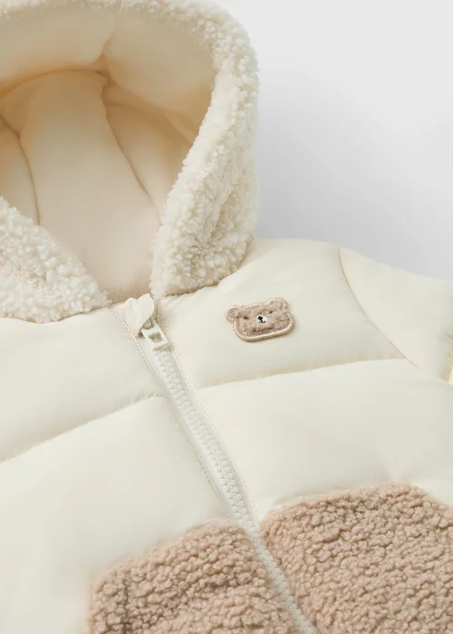 Baby Cream Bear Coat (0-23mths) - Up to 1 Month Image 2