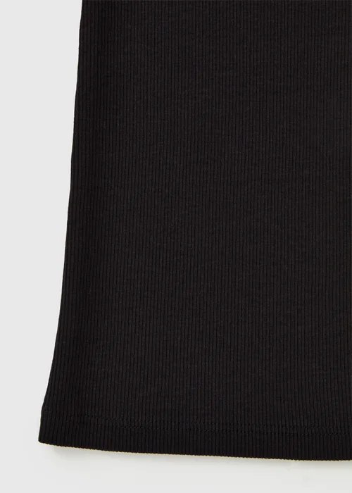 Girls Black Ribbed Flared Leggings (7-15yrs) - 7 Yrs Image 2