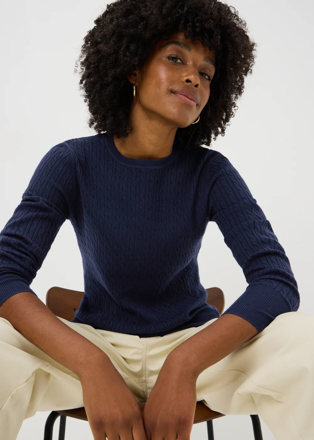 Navy Baby Cable Knit Jumper - 8 Image 1
