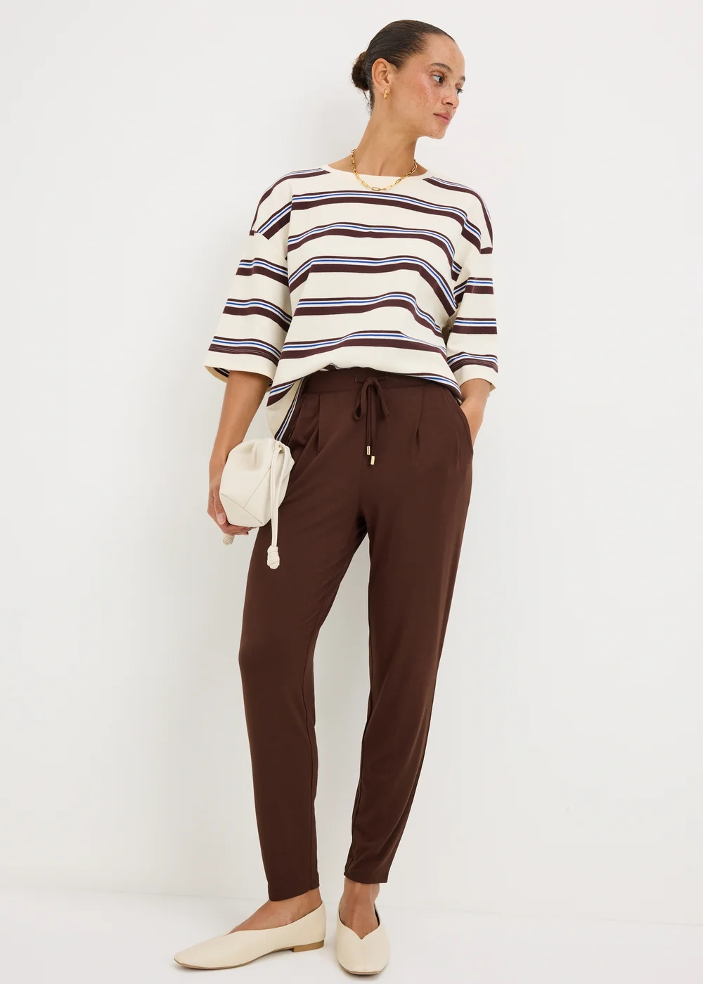 Chocolate Brown Harem Trousers - 20 Image 1