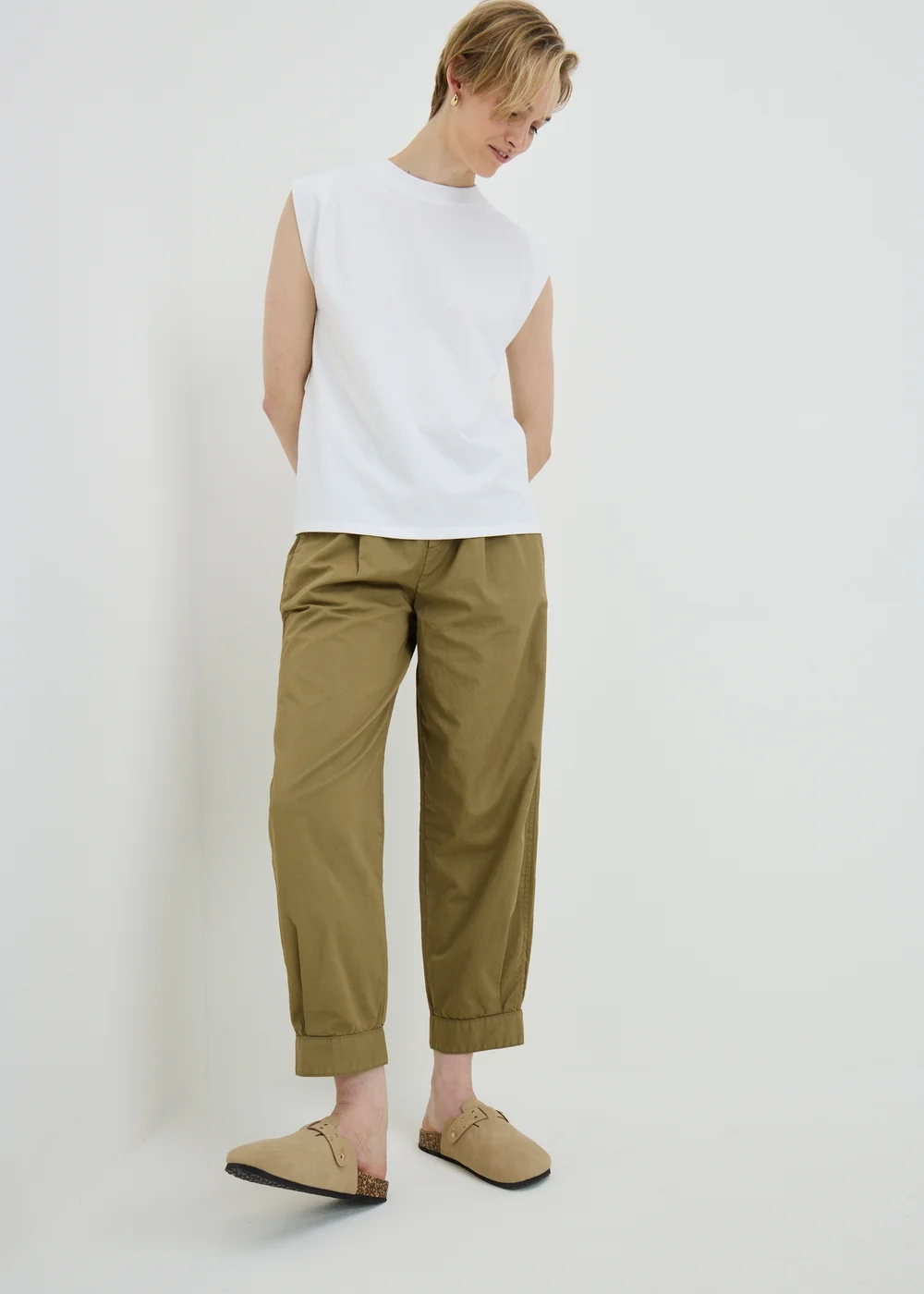 Olive Cuffed Trousers - 16 Image 1