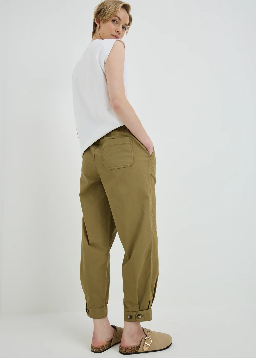 Olive Cuffed Trousers - 16 Image 2