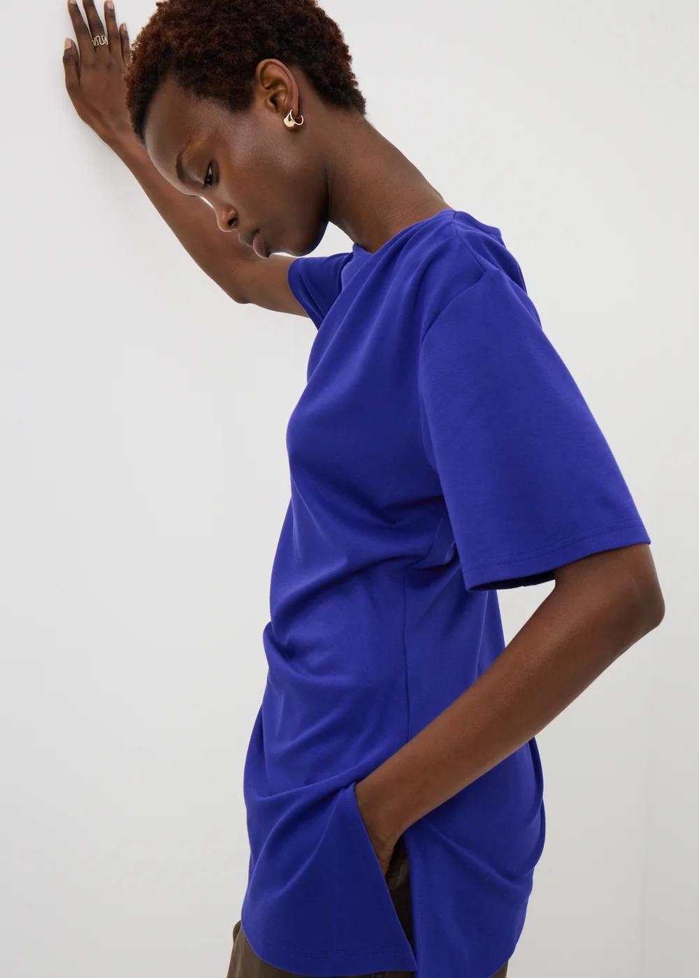 Blue Asymmetric Drape T-Shirt - 14 Image 2