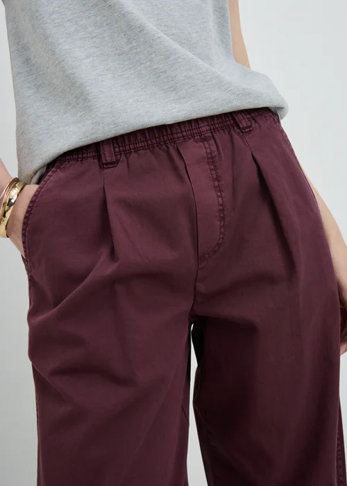 Burgundy Cuffed Trousers - 8 Image 3
