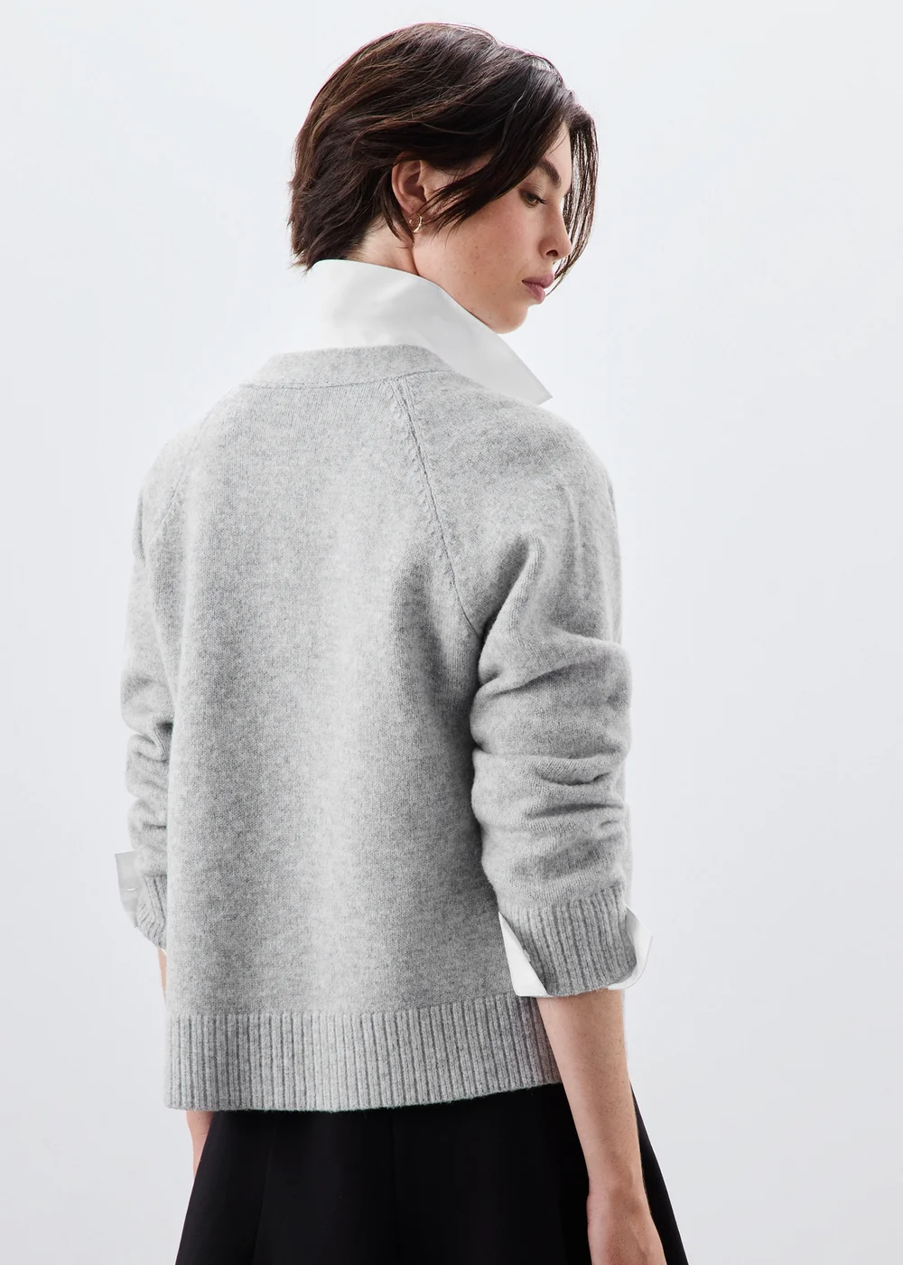 Grey Button Through Boyfriend Cardigan - XS Image 2