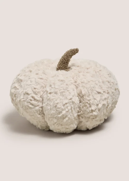 Cream Pumpkin Shaped Cushion Image 1