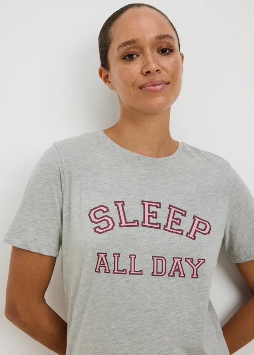 Grey Sleep All Day Checked Pyjama Set - XS Image 2