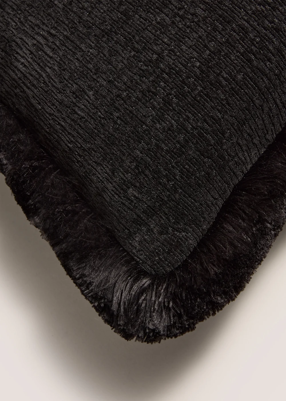 Black Fringe Cushion Image 2
