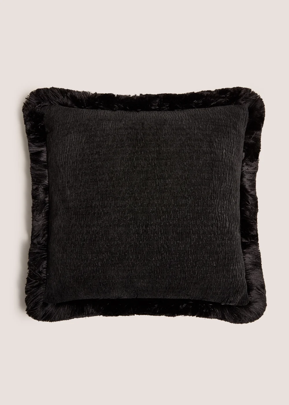 Black Fringe Cushion Image 1