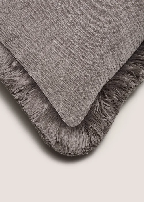 Grey Fringe Cushion Image 2