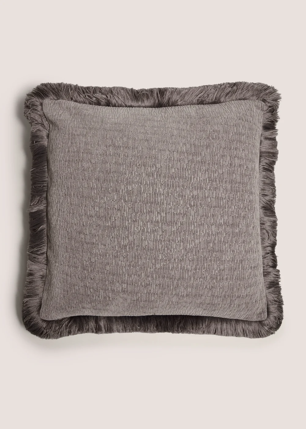 Grey Fringe Cushion Image 1