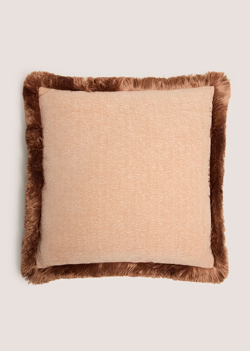 Coffee Fringe Cushion Image 1