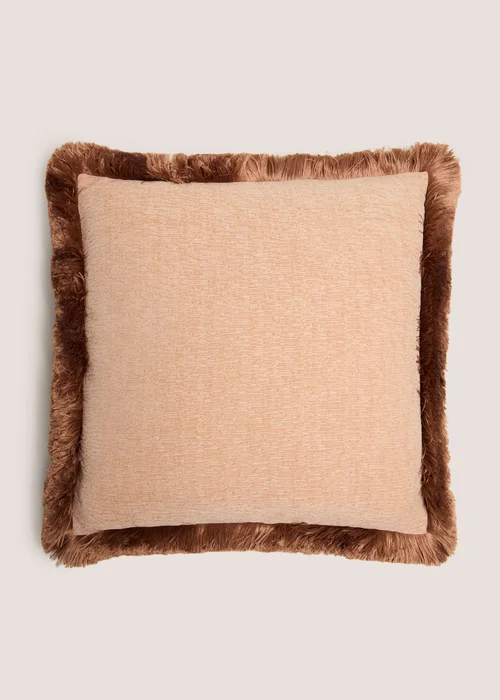 Coffee Fringe Cushion Image 1