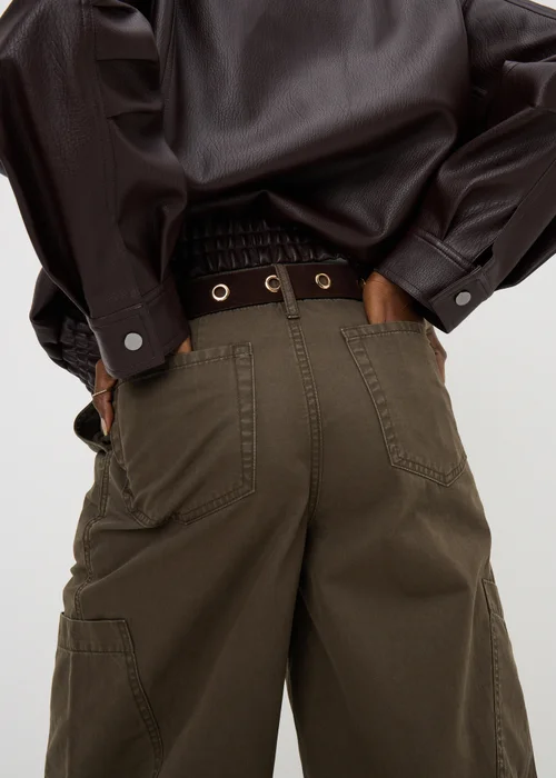 Khaki Utility Barrel Leg Trousers - 8 Image 2