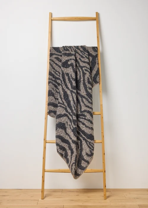 Faux Mohair Zebra Print Throw Image 1