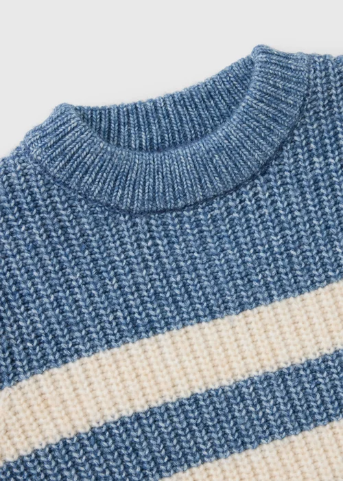 Boys Blue Stripe Fisherman Knitted Jumper (1-8yrs) - 1-1.5 Yrs Image 2