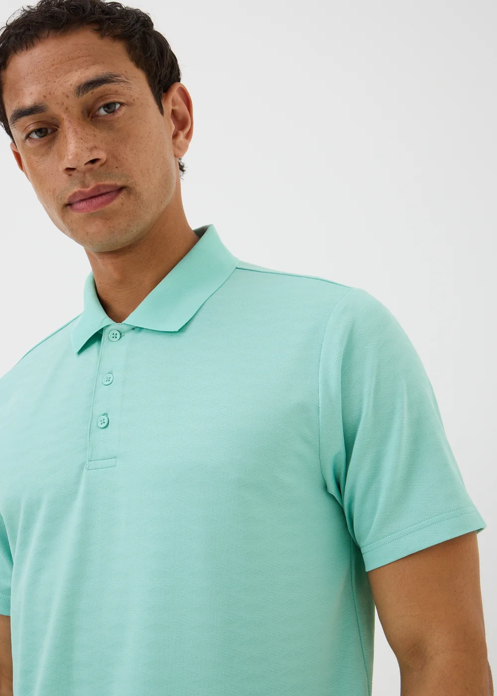 Souluxe Aqua Textured Golf Polo Shirt - S Image 3