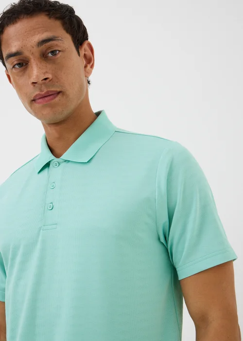 Souluxe Aqua Textured Golf Polo Shirt - S Image 3