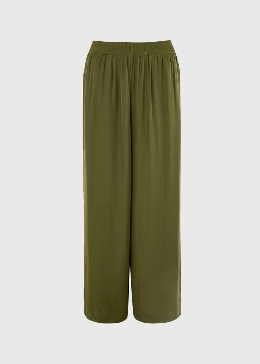 Khaki Satin Wide Leg Co Ord Trousers - 20/L29 Image 2