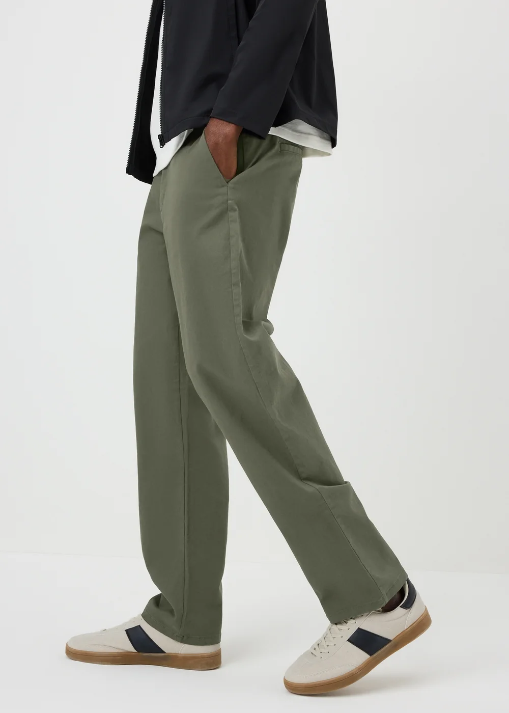 Khaki Green Straight Leg Chinos - 30 Waist Regular Image 2