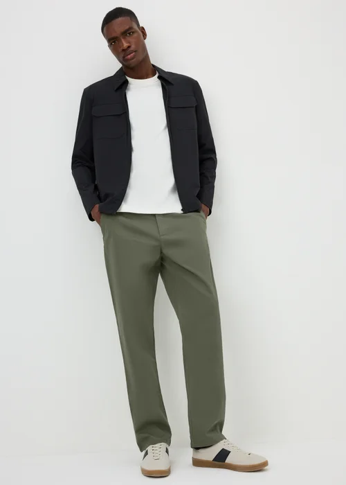 Khaki Green Straight Leg Chinos - 30 Waist Regular Image 1