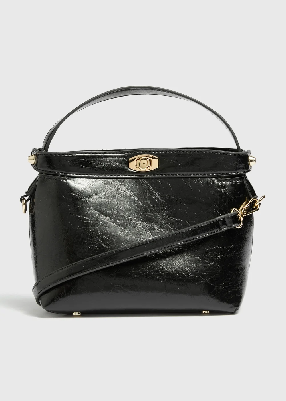 Black Top Handle Crossbody Bag - One Size Image 1