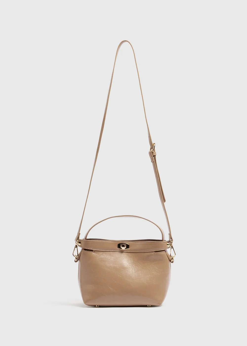 Beige Top Handle Crossbody Bag - One Size Image 2