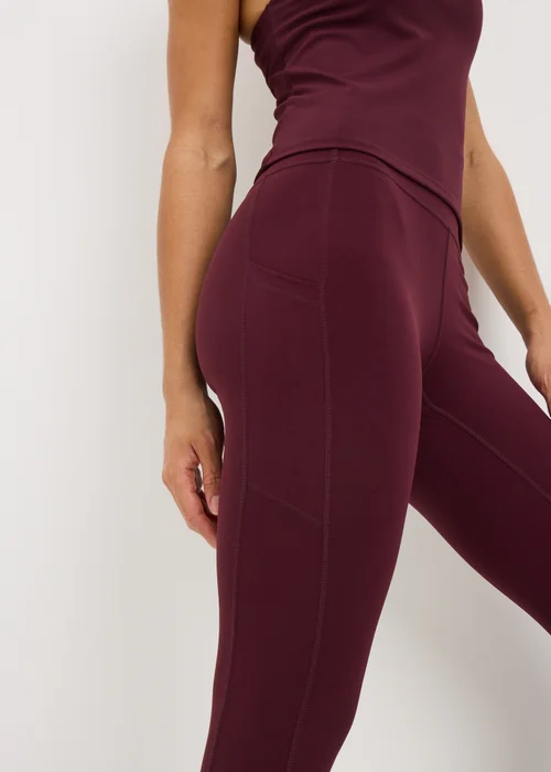 Souluxe Burgundy Long Length Gym Leggings - 8 Image 1