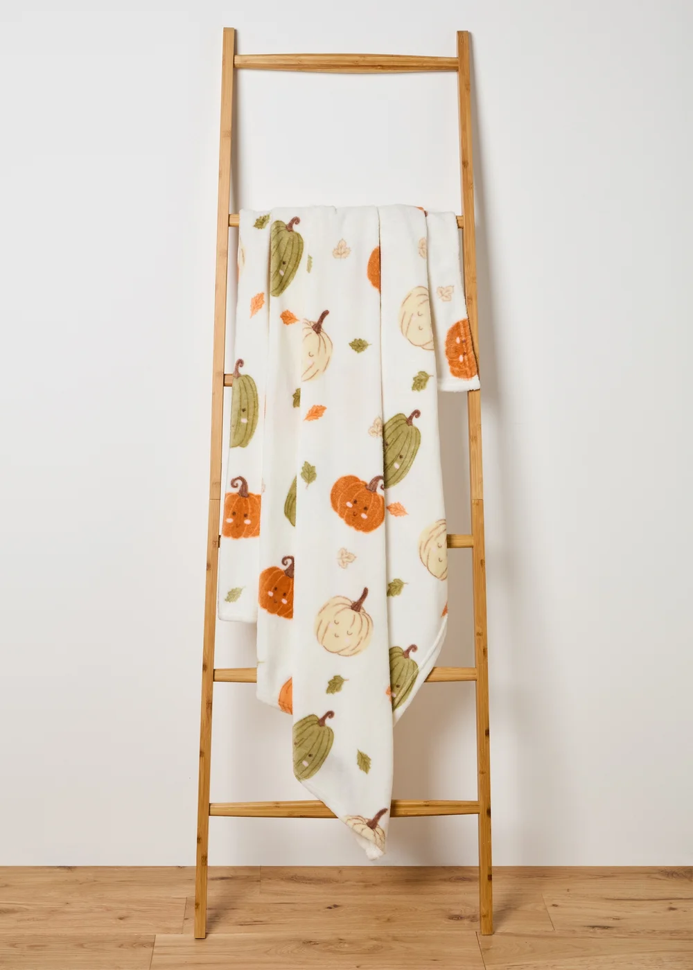 Cream Pumpkin Fleece Throw Image 1