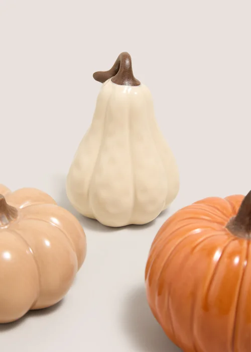 3 Pack Orange Mini Pumpkin Ornaments Image 2