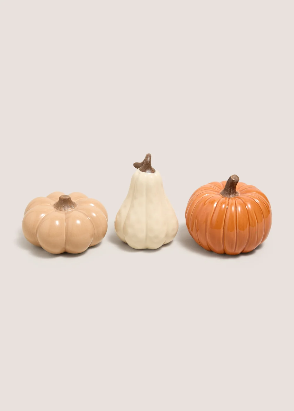3 Pack Orange Mini Pumpkin Ornaments Image 1