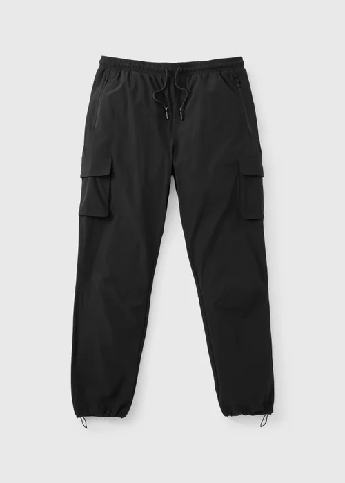 Black Cuffed Cargo Trousers - S Image 4