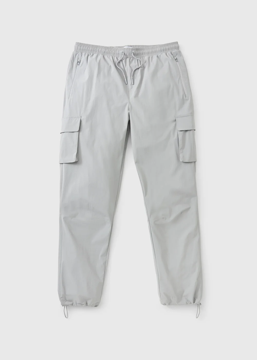 Light Grey Cuffed Cargo Trousers - S Image 4